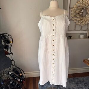 City Chic White Button-Front Mini Dress